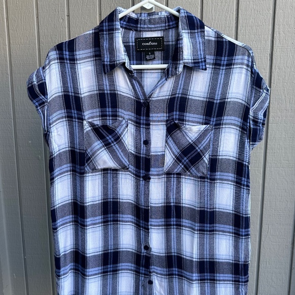 Boyfriend Oversized Plaid Button-Down Shirt | Women's S - Picture 5 of 5